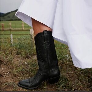 Lucchese Summer Cowboy Boot in Black Leather